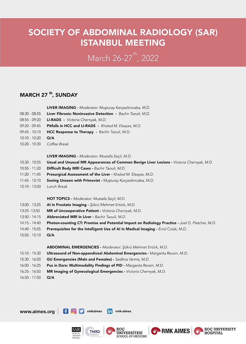 Society of Abdominal Radiology Istanbul Meeting Türk Manyetik